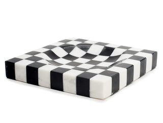 Tetra Checkered Marble Ashtray - Apollo Dispensary