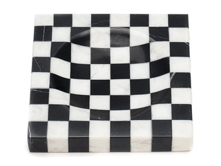 Tetra Checkered Marble Ashtray - Apollo Dispensary